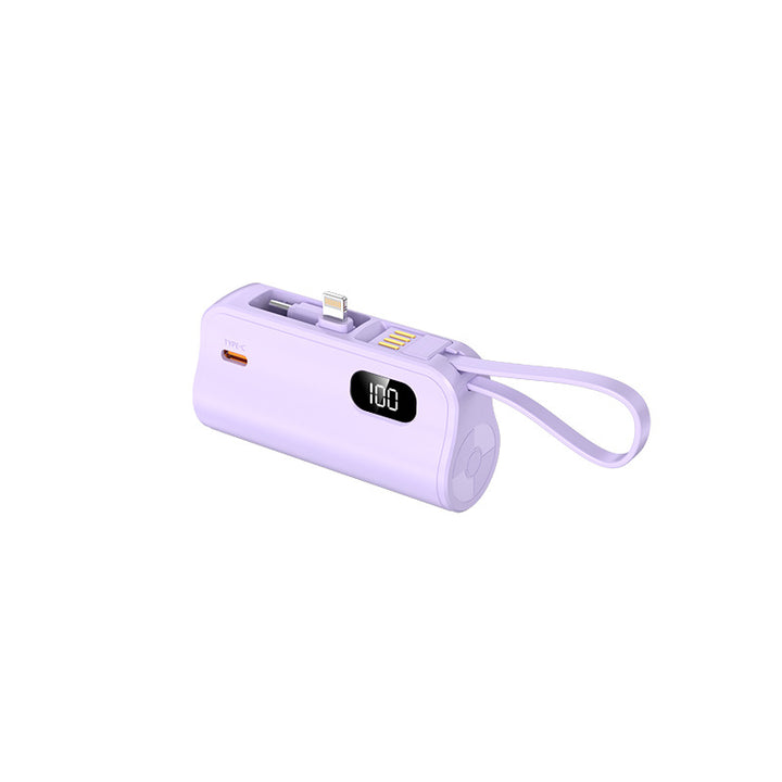 Bærbar powerbank med integrerte kabler og LED-skjerm Skanto