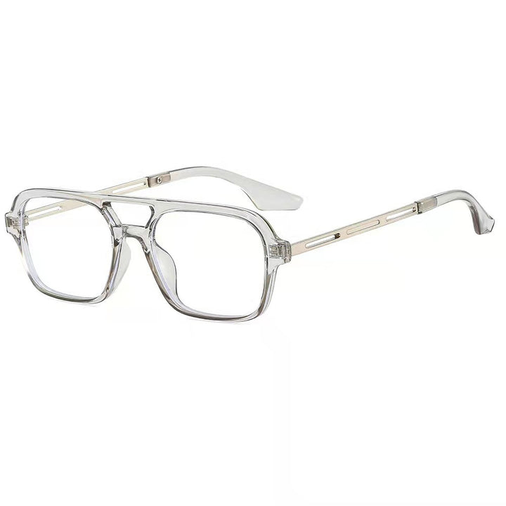 Dame designer solbriller med elegant transparent ramme og gule glass Skanto