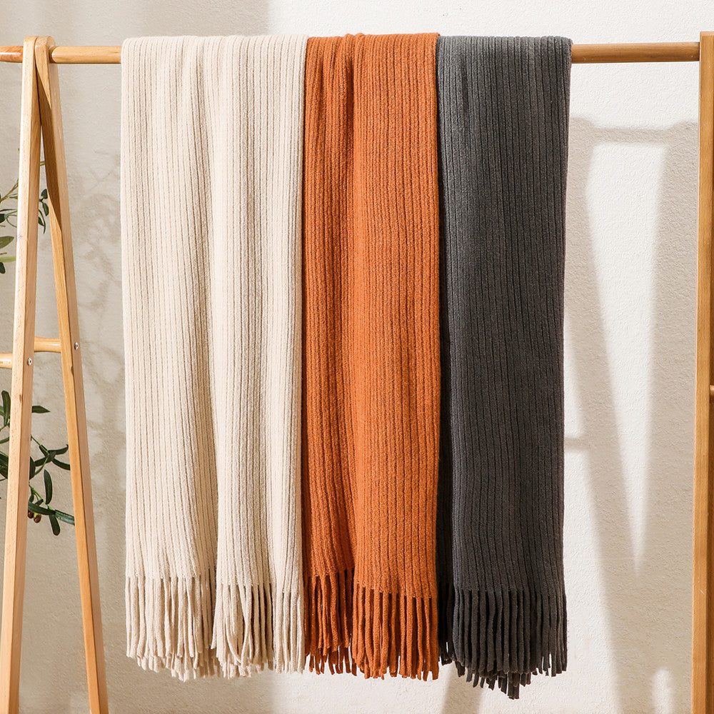 Damer cozy strikket teppe Skanto