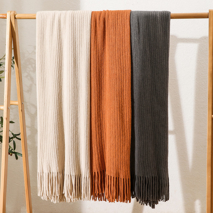 Damer cozy strikket teppe Skanto