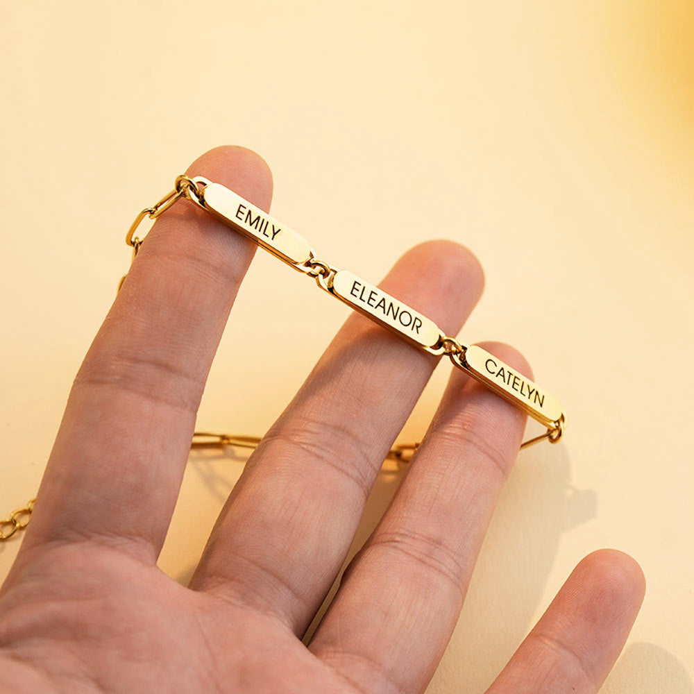 Skanto | Personlig familie-navn papirklips armbånd