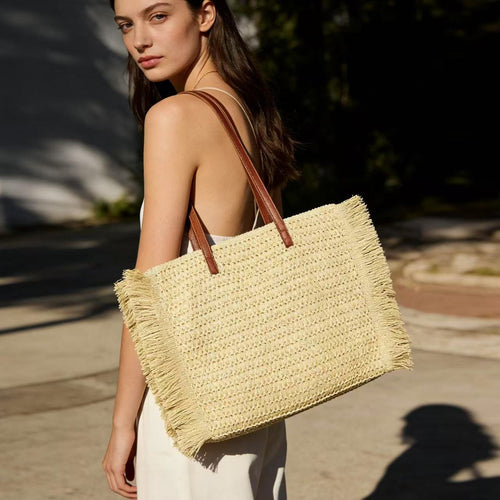 Elegant Raffia Handlebag Skanto