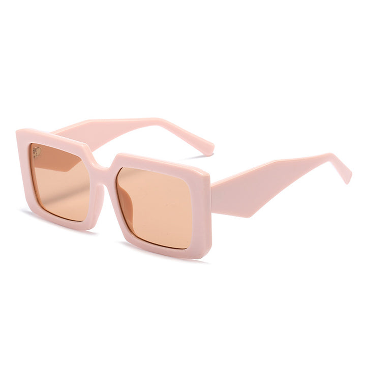 Dame Geometrisk Solbrille med bred ramme Skanto