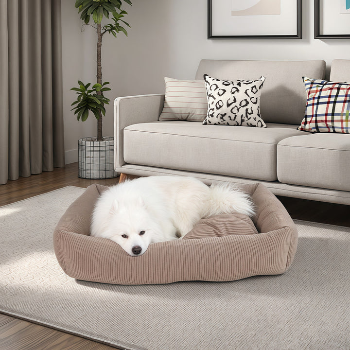 Deluxe ribbet hundeseng