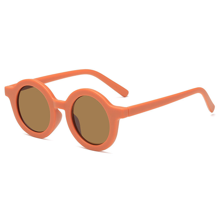 Dame rund solbrille med robust design og UV-beskyttelse Skanto