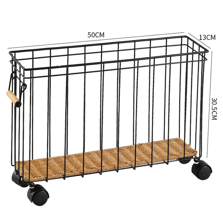 Rullende Rattan Oppbevaringsvogn Skanto