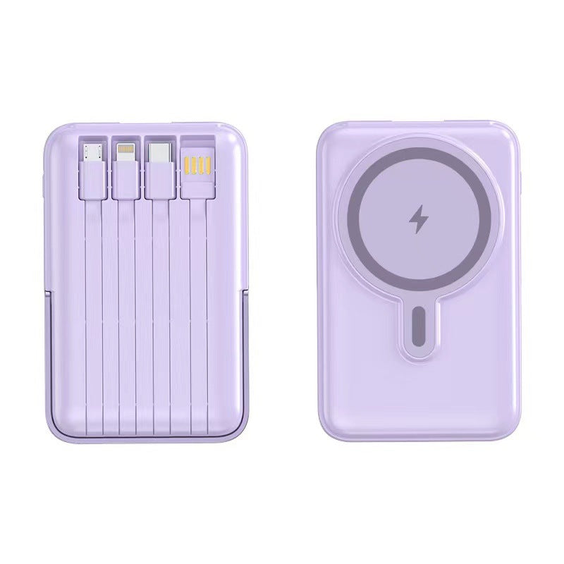 Powerbank med innebygd trådløs ladestasjon og multifunksjonelle tilkoblinger Skanto