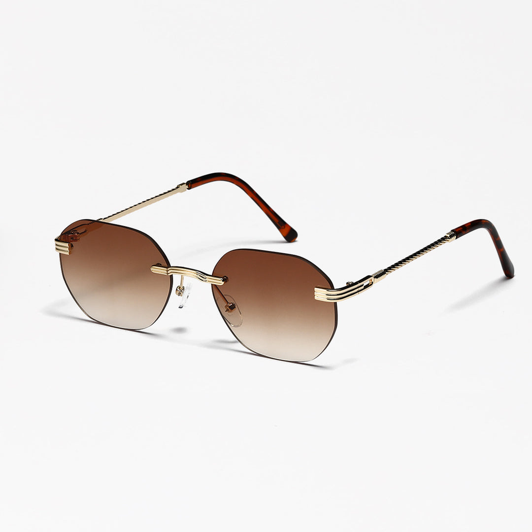 Dame geometrisk solbrille med elegant metallramme Skanto