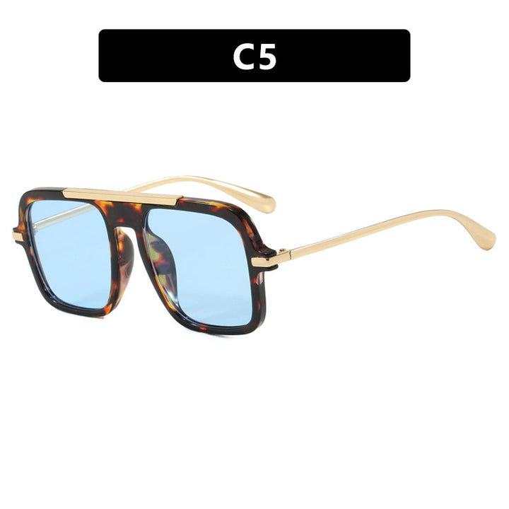 Dame kvadratisk solbrille med luksuriøs metallramme og robuste glass Skanto