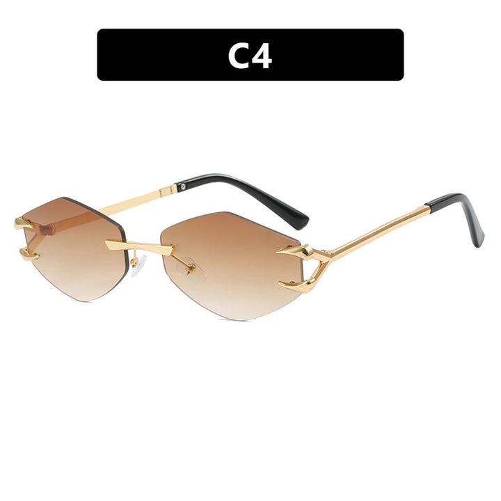 Dame ekstravagant hexagonal solbrille med innovativ ramme og UV-beskyttelse Skanto