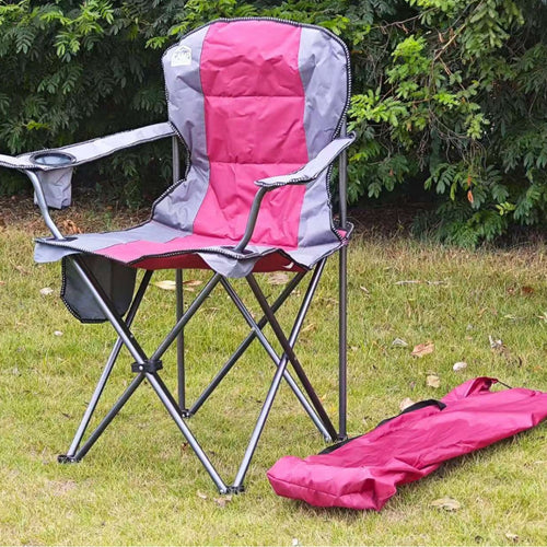 Kvinnens komfortable campingstol med koppholder Skanto