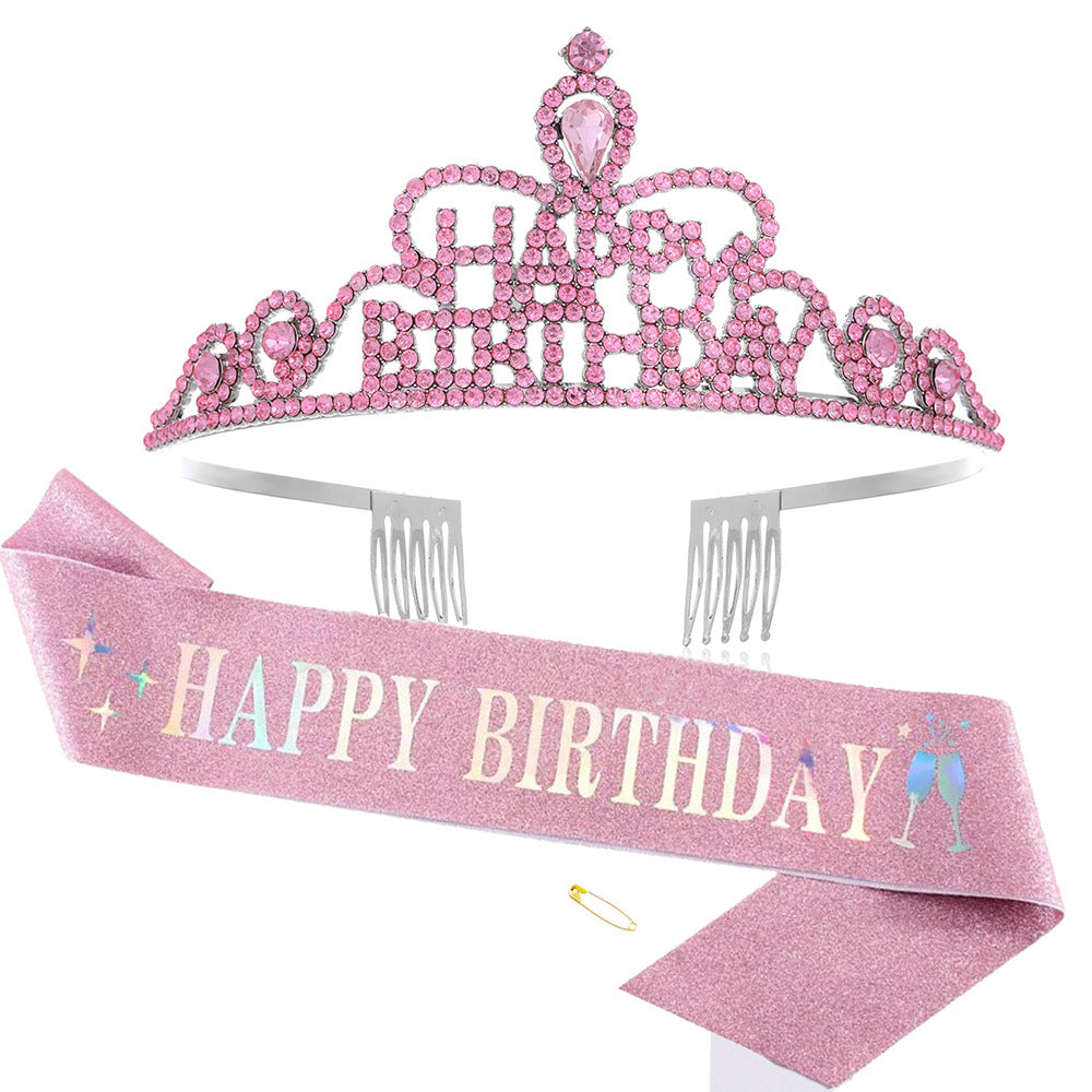 Dame Funkenkrone med "Happy Birthday" skrift Skanto