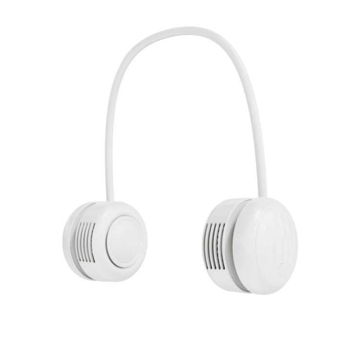 Kjølende handsfree dual-hodet bærbar nakkevifte med fleksibel gåsehals og USB-C opplading Skanto
