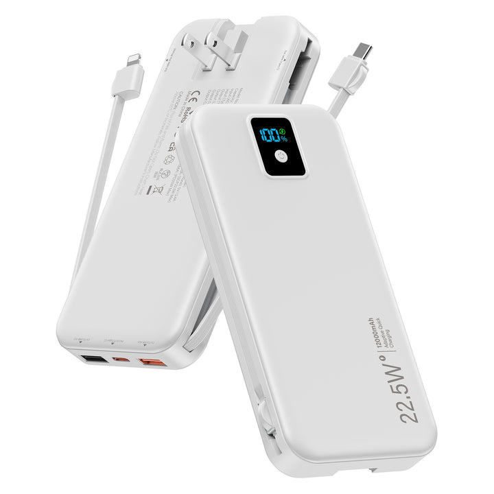 Powerbank med digitalt LCD-display og integrert lader Skanto