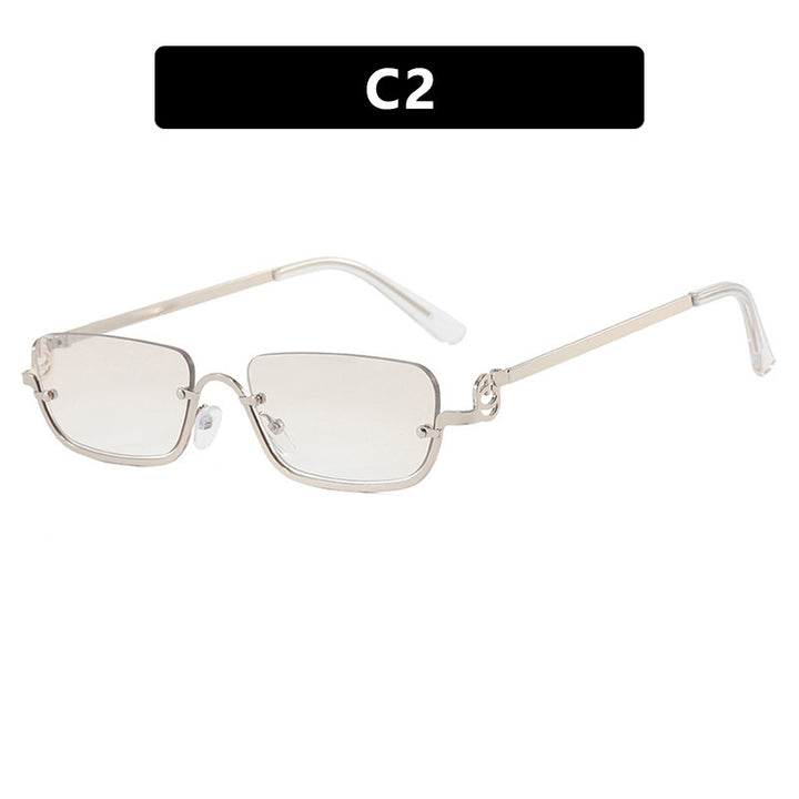 Dame firkantet solbrille med elegant metallramme Skanto