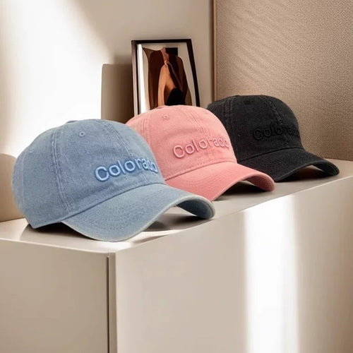 Kvinne Sprek Bomull Baseball Caps med Brodert Detalj Skanto