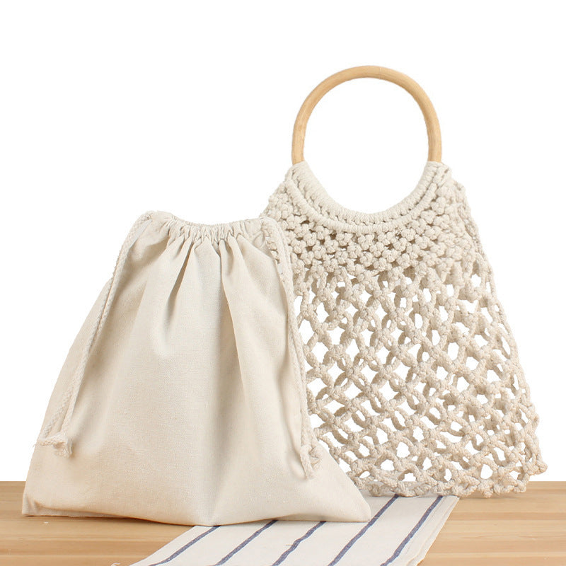 Elegant Flettet Bag med Rundt Håndtak Skanto