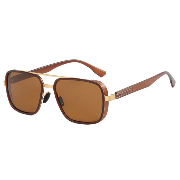 Dame elegant firkantet solbrille med høykvalitets metallramme Skanto