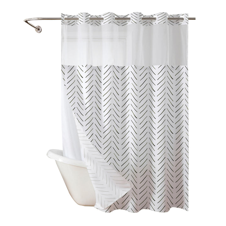 Herringbone mønster dusjgardin Skanto
