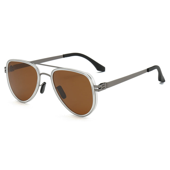 Dame Aviator-solbriller med robust metallramme og polariserte linser Skanto
