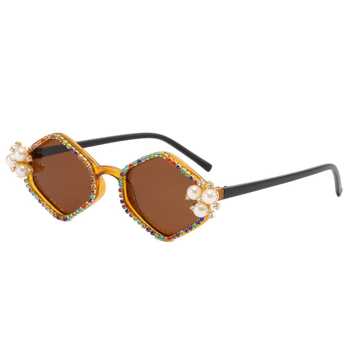 Damer ekstravagant solbrille med glamorøse perledetaljer Skanto