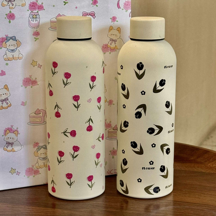 Damen Isoliertrinkflasche mit elegantem Blumendesign Skanto