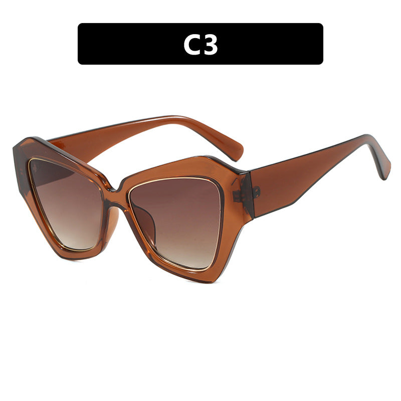 Dame trendy Cat-Eye solbriller med elegant ramme og UV-beskyttelse Skanto