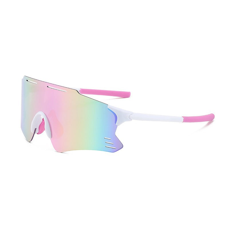 Unisex nan sporty solbriller med ett-stykke visir polarisert glass rutsfritt nesestøtte Skanto