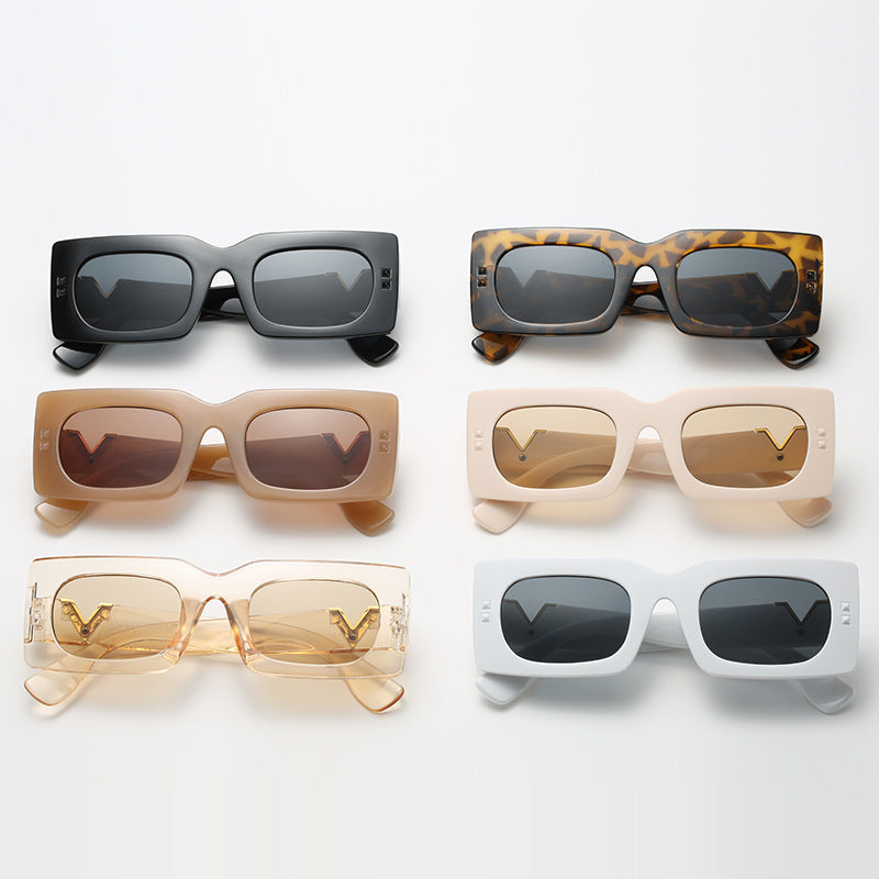 Dame oversized solbrille med dyremønster Skanto