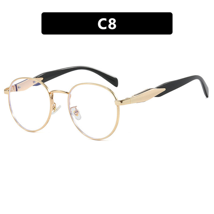 Dame rund solbrille med elegant, gullramme og UV-beskyttelse Skanto