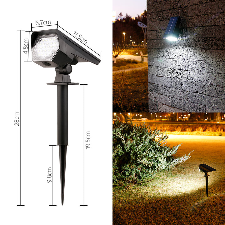 Justerbar solenergi LED landskaps spotlight stake Skanto