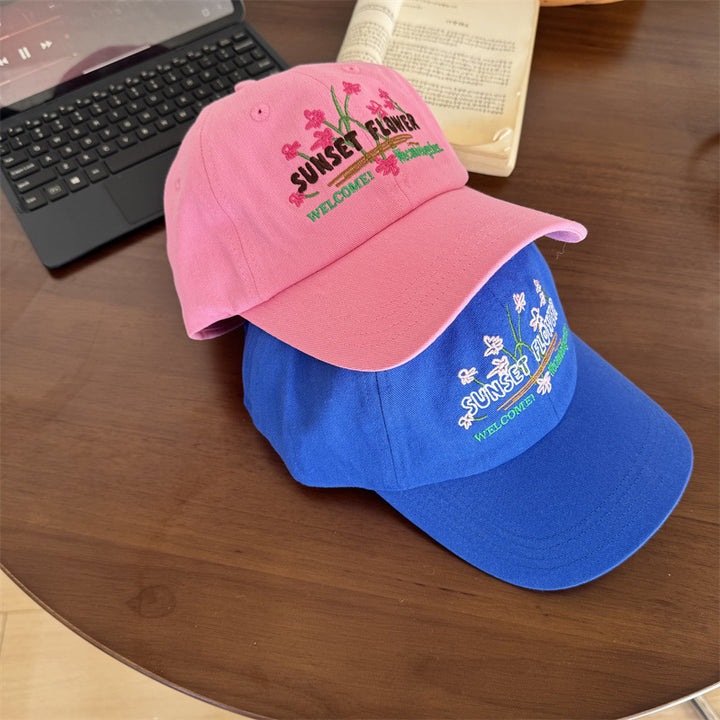 Dame Hatter Brodert Blomsterdesign Caps Skanto