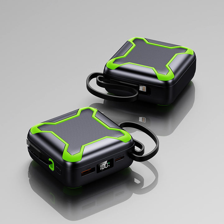 Robust Powerbank med innebygde hurtigladeporter Skanto