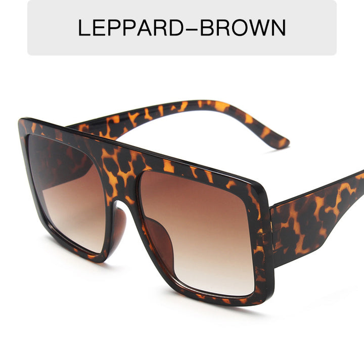 Dame oversized solbriller med markant leopardmønster Skanto