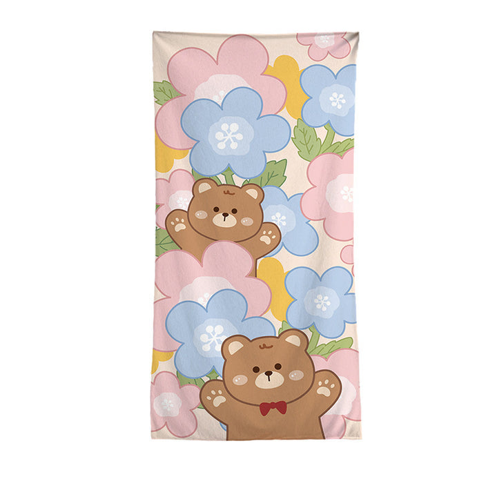 Women's beach towel with vibrant palm motif Skanto