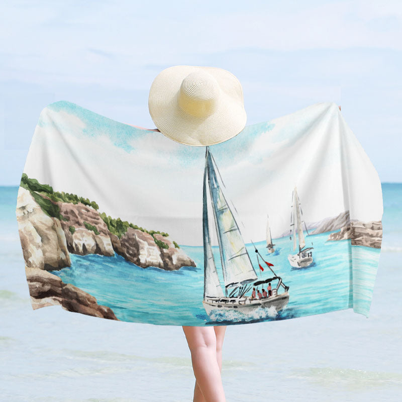 Strandhåndkle med maritimt design Skanto