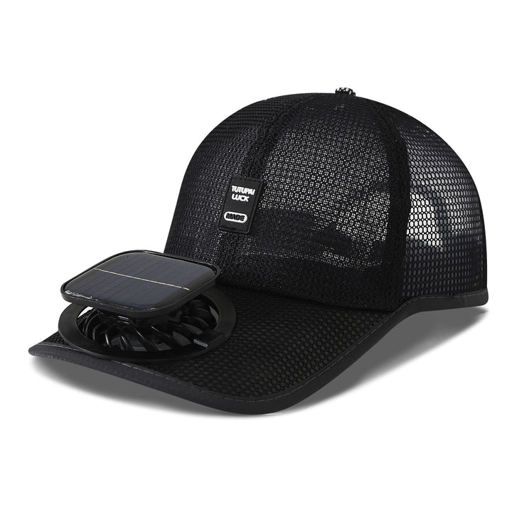 solardrevet mesh baseball cap med avtakbar frontvifte Skanto
