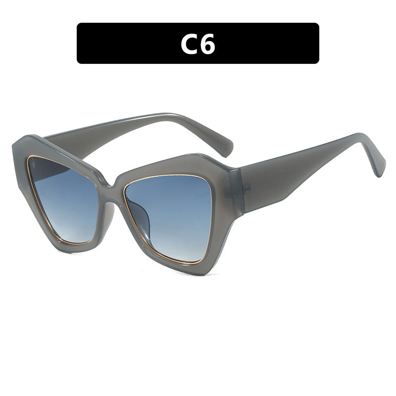 Dame trendy Cat-Eye solbriller med elegant ramme og UV-beskyttelse Skanto