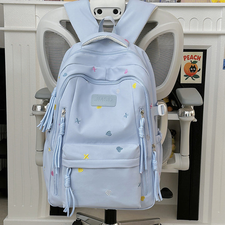 Nydelig brodert trendy skoleveske