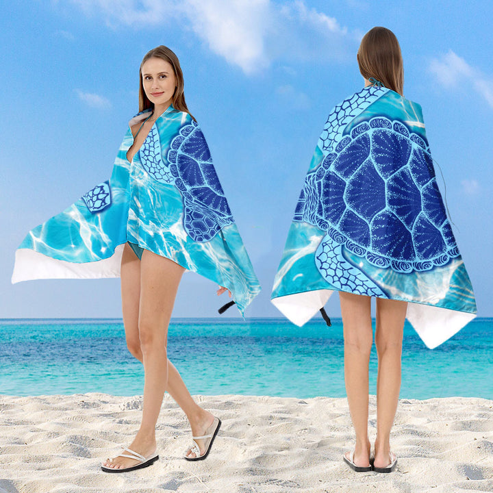 Kapuzenton for stranden med kreativt mandala-design Skanto