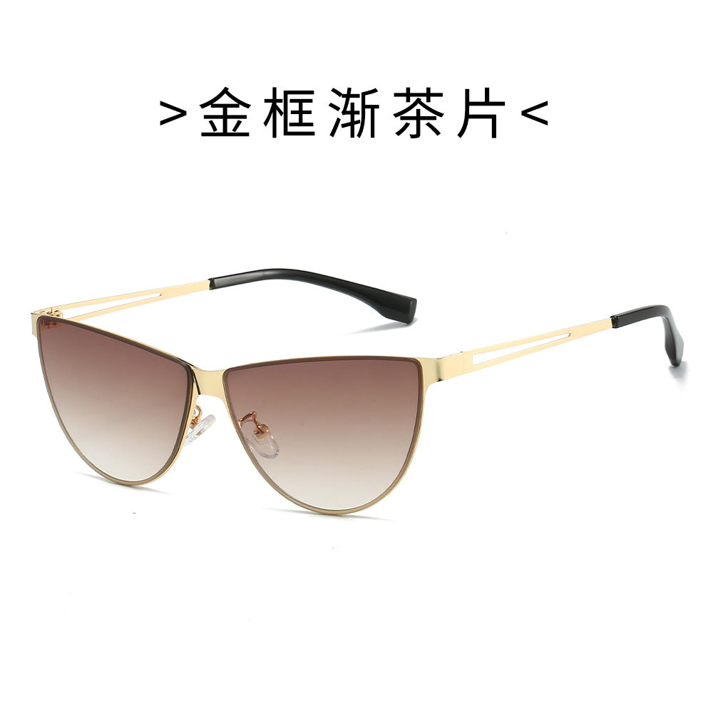Damer Modische Cat-Eye solbriller med elegant metallramme Skanto