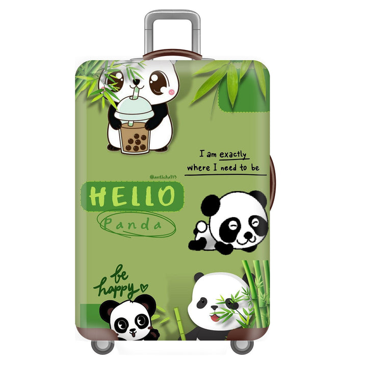 Unisex nan elastisk koffertrekk for hardplast trolley med søtt panda-motiv, elastisk beskyttelsestrekk med håndtak- og hjulåpninger Skanto
