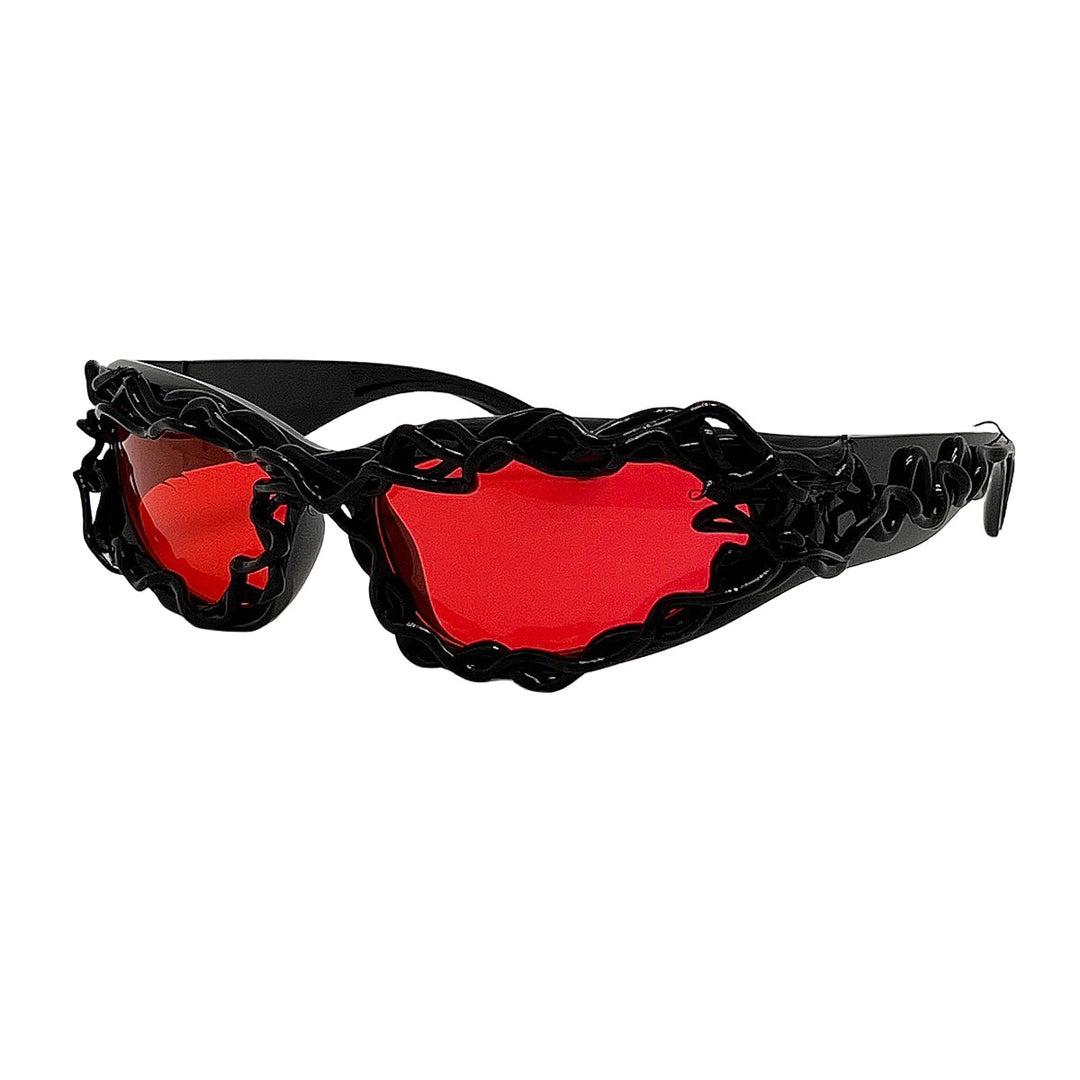 Damer ekstravagante design-solbrille med kreativ strukturert ramme Skanto