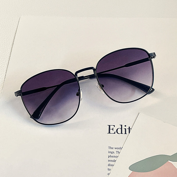 Dame modische Hexagon solbrille med luksuriøs metallramme Skanto