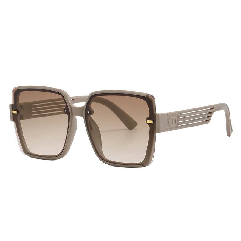 Dame firkantet solbrille med trendy geometrisk design Skanto