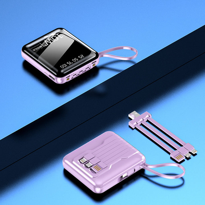 Bærbar powerbank med digital effektvisning og multifunksjonelt kabel Skanto