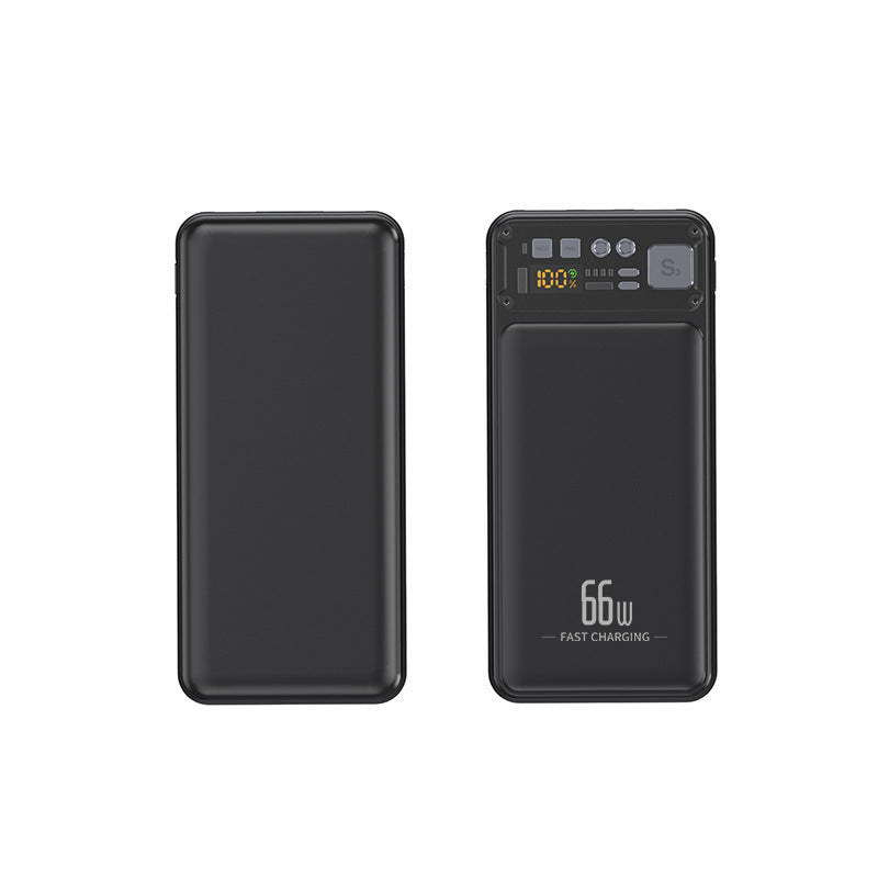 Powerbank med integrert kabelsystem og digital ladevisning Skanto