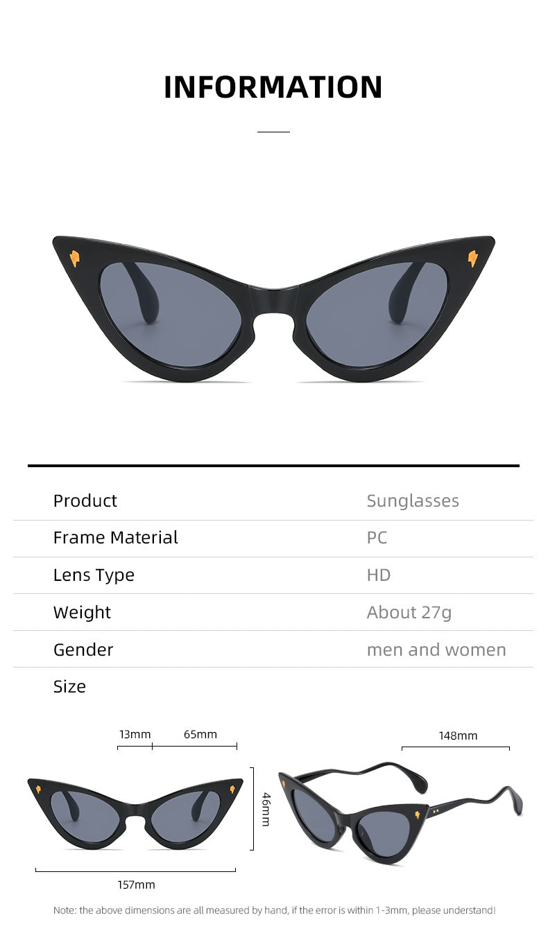 Dame Cat-Eye solbriller med speilte linser og elegant detalj Skanto