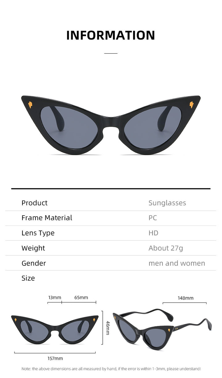 Dame Cat-Eye solbriller med speilte linser og elegant detalj Skanto