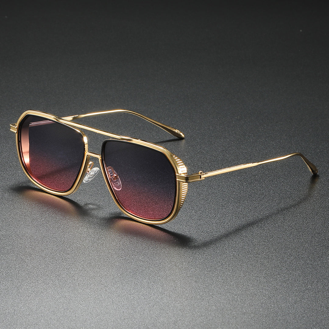 Dame Elegant solbrille med kantet metallramme Skanto